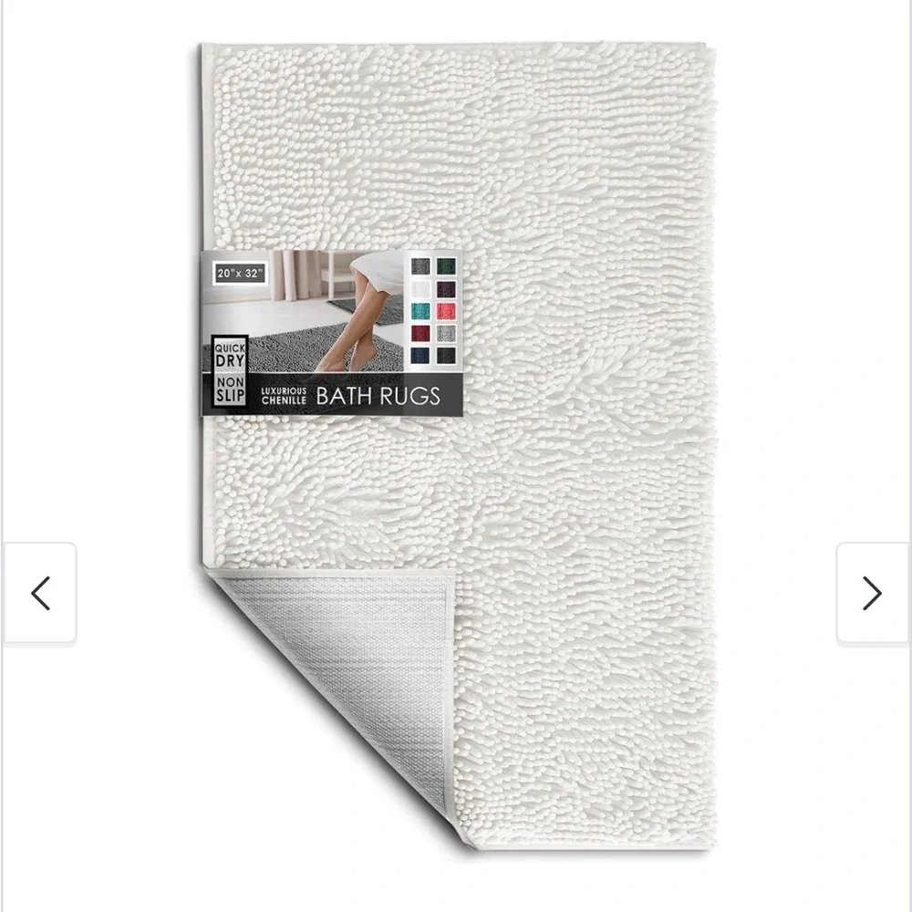 🆕 Hearth & Harbor Non-Slip Super Plush Chenille Bathroom Rugs, New In Plastic